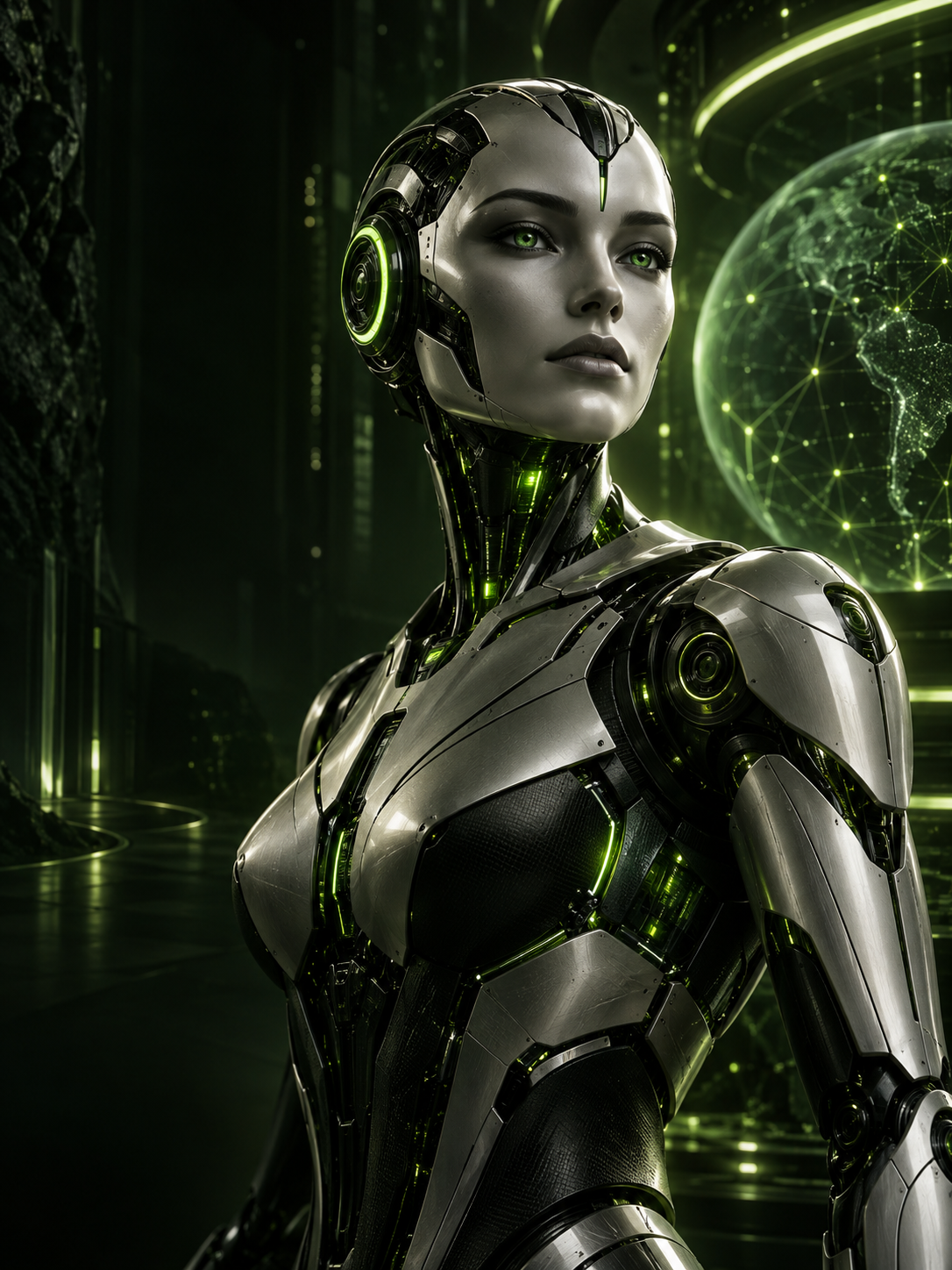 Futuristic AI robot